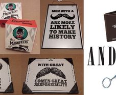 Moustache Themed Gift Collection including Anchorman Wallet & Bottle Opener Keychain with Pub Coasters & Plaques (All Brand New)