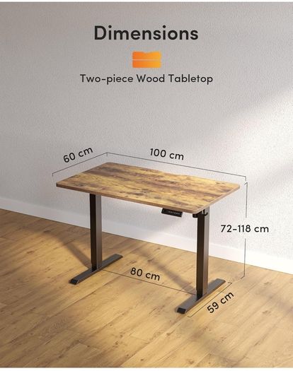 100 x 60cm Electric Height Adjustable Standing Desk