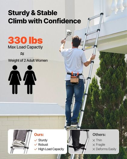 3.8m Telescopic Aluminium Ladder
