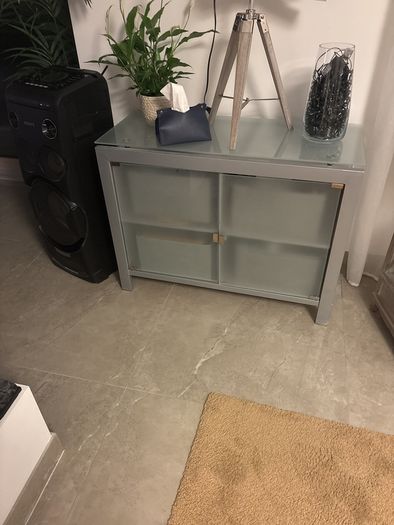 unit /sideboard metal and glass