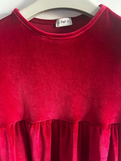 6-7y red velvet dress