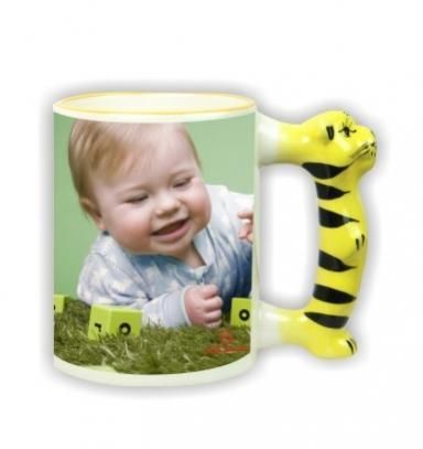 Tiger handle Ceramic Novelty Mug 11oz personalised mug