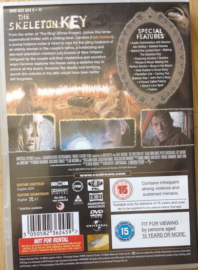 The Skeleton Key [2005] Kate Hudson, Gena Rowlands, John Hurt, Peter Sarsgaard & Joy Bryant [Movie DVD]