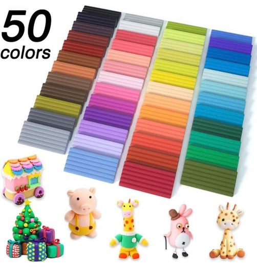 Shuttle Art 50 Colours Soft Oven Bake Modeling Clay Kit, 19 Sculpting Clay Tools and 10 Kinds of Accessories, Non-Stick, Non-Toxic, Ideal DIY Gift for Kids (FREE POSTAGE)