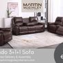 New Nando Full Recliner Sofa 3+1+1 Brown Image 2