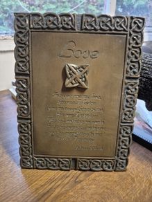 Irish Celtic Art Love Blessing Bronze Wall Plaque
