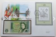 Britain - England London 1985 banknote cover with One Pound banknote Rare