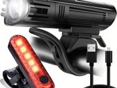 Bike Light Set | SEE & BE SEEN | Super-Bright! | 2x Bigger & Rechargeable Batteries | Water & Dirt Proof | Easy-To-Use Mounting System | Uncompromising Safety with 4 Extremely Useful Lighting Modes