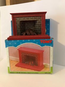 Rare Vintage Red Brick Fireplace-Sylvanian Families