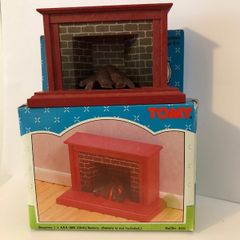 Rare Vintage Red Brick Fireplace-Sylvanian Families