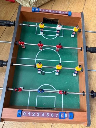Tabletop Football Table Mini Foosball Game Wooden with 2 Balls and Score Counters
