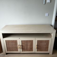Wood and rattan sideboard/cabinet
