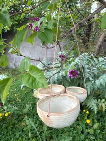 1970s vintage ceramic bird feeder