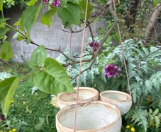 1970s vintage ceramic bird feeder