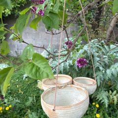 1970s vintage ceramic bird feeder