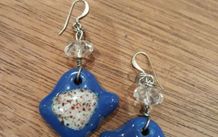 Blue Ceramic Drop Earrings