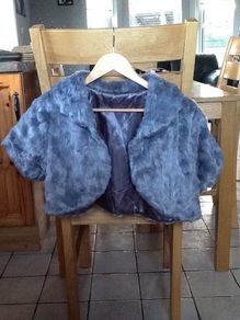 Silver Bolero Faux Fur Jacket