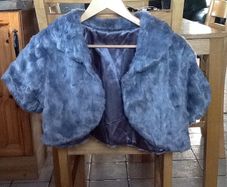 Silver Bolero Faux Fur Jacket