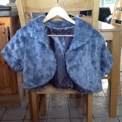 Silver Bolero Faux Fur Jacket