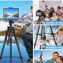 Mactrem Phone Tripod, Upgraded 65Inch/165Cm Lightweight Portable Camera Tripod For Iphone/Ipad/Samsung/Smartphone/Action Camera/Dslr Camera With Phone Holder & Wireless Bluetooth Control Remote Image 2