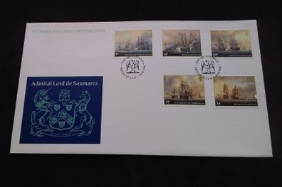 Guernsey Stamps : Admiral Lord De Saumarez - Post Office First Day Cover - 1986