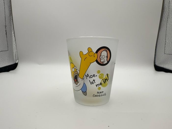 Vintage 2000 The Simpsons Matt Groening Frosted Shot Glasses