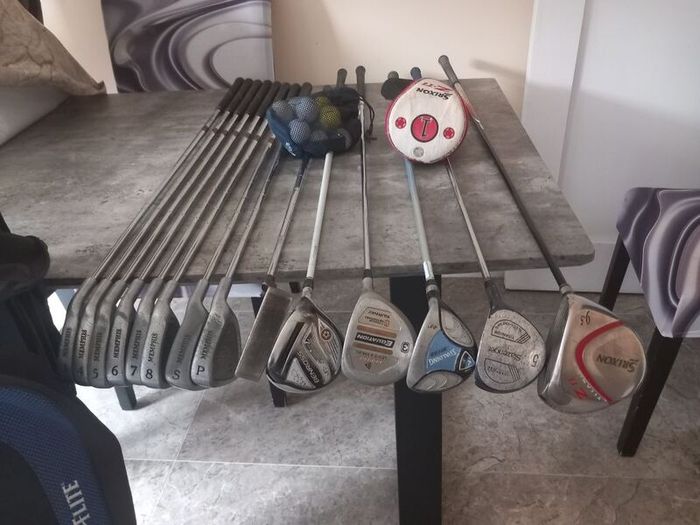 golf Set. golf clubs and bag.  Golf balls