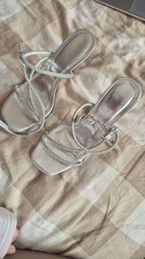 Silver strappy sandals