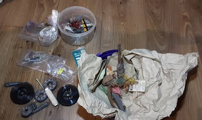 vintage fishing weights lures etc