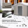 NEW SALE | 13 x 11ft Garden Metal Storage Shed Outdoor Storage Shed with Foundation Ventilation & Doors, Light Grey Image 4