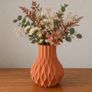 3D Printed Terracotta Vase for Modern Decor, Artificial and Dried Flowers Image 2