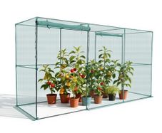 Crop Cage, 3.56 x 1.2 x 1.94 m Plant Protection Tent with Zippered Door, Wind-Resistant Tall Crop Cage, Easy to Install, Outdoor Raised Bed Cover, Tomato Plant Netting for Garden Patio Lawn
