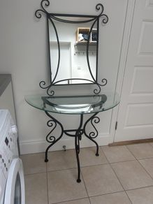 Cast Iron Alfrank console table and mirror