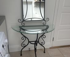 Cast Iron Alfrank console table and mirror