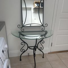 Cast Iron Alfrank console table and mirror