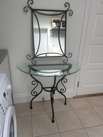 Cast Iron Alfrank console table and mirror