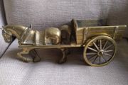 Amazing Large Heavy Brass Shire/Farm Horse And Hay Cart