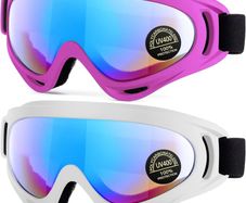 FREE SHIPPING 2-Pack Ski Goggles, Compatible Snowboard Goggles for Kids, Teens, Youth, Boys, Girls, Men and Women, Motorcycle Goggles, Wind Resistance Goggles