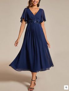 Brand New Navy Blue Occasion Dress UK Size 12