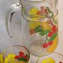Vintage 1960's fruit print glasses and jug. Image 6