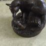 Genesis Fine Art Bronze Resin Sculpture fox & Cub Image 8