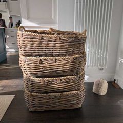 4 Large Meadows & Byrne Wicker Storage Baskets