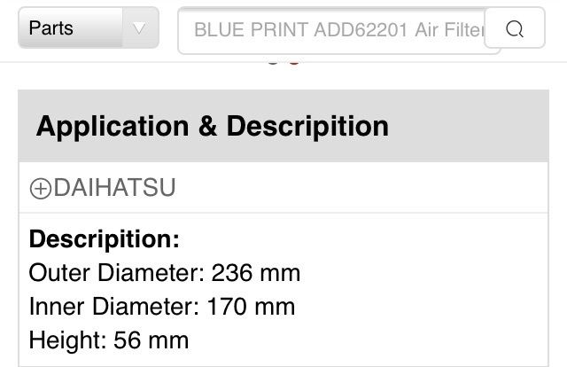 Daihatsu Air Filter