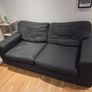 Charcoal Grey Sofa and two purple cushions Image 2