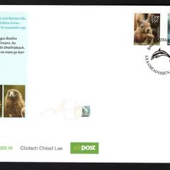 2011 Ireland  Red Squirrel & Bottlenose Dolphin Definitive Stamp An Post First Day Cover (FDC)