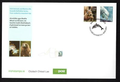 2011 Ireland  Red Squirrel & Bottlenose Dolphin Definitive Stamp An Post First Day Cover (FDC)