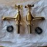 NEW Vintage Golden Brass Bathroom Sink Taps Image 3