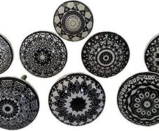 10 x Mix Vintage Look Flower Ceramic Knobs Door Handle Cabinet Drawer Cupboard Pull (FREE POSTAGE)