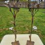 Vintage Bronze and Porcelain Floor Candleholders Image 5