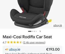 Maxi Cosi high back reclining Carseat